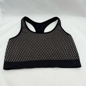 Ivy Park Mesh Racerback Sports Bra Black Beige Sz S/M Layering